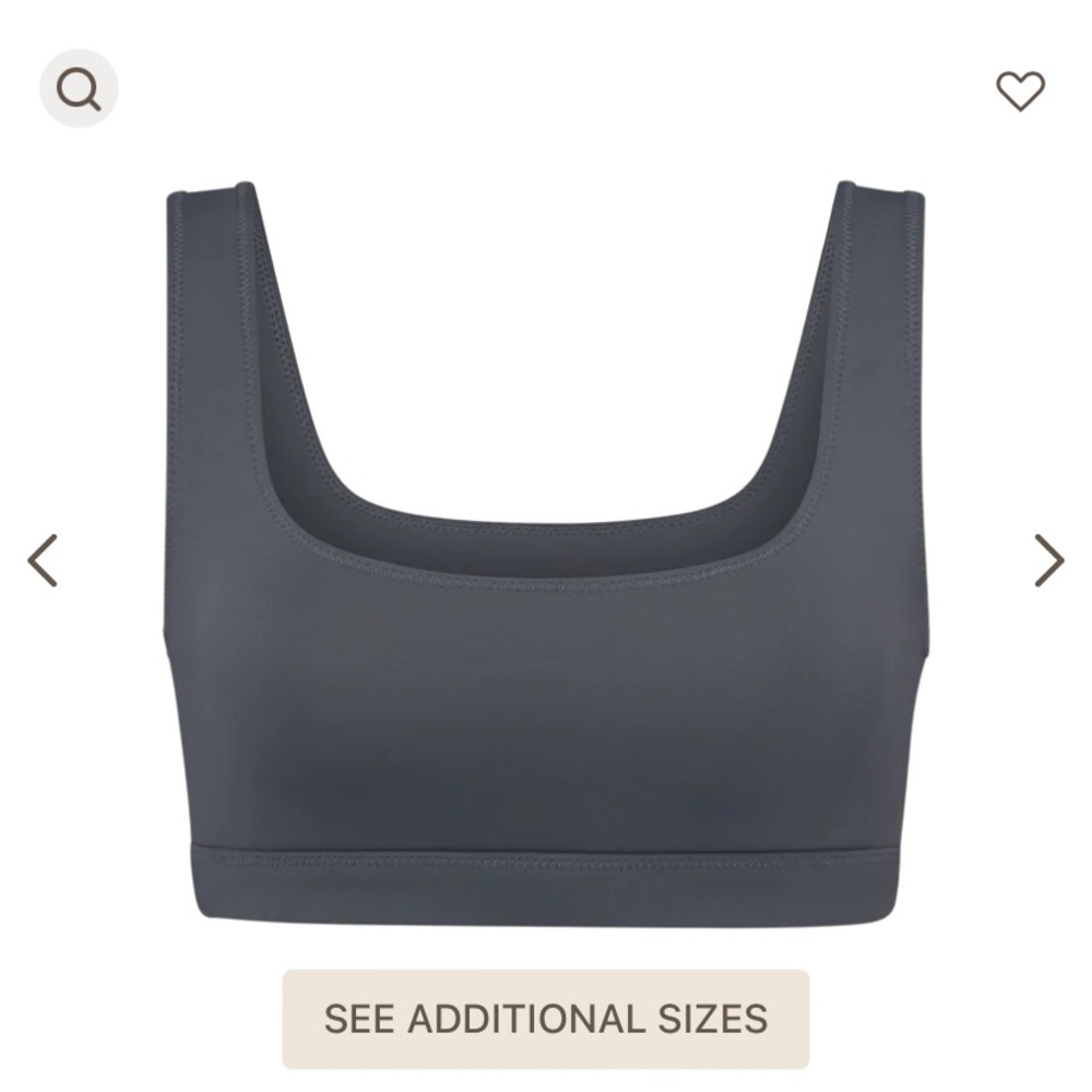 NWT Skims Signature Swim Tank Bikini Top in Gunmetal